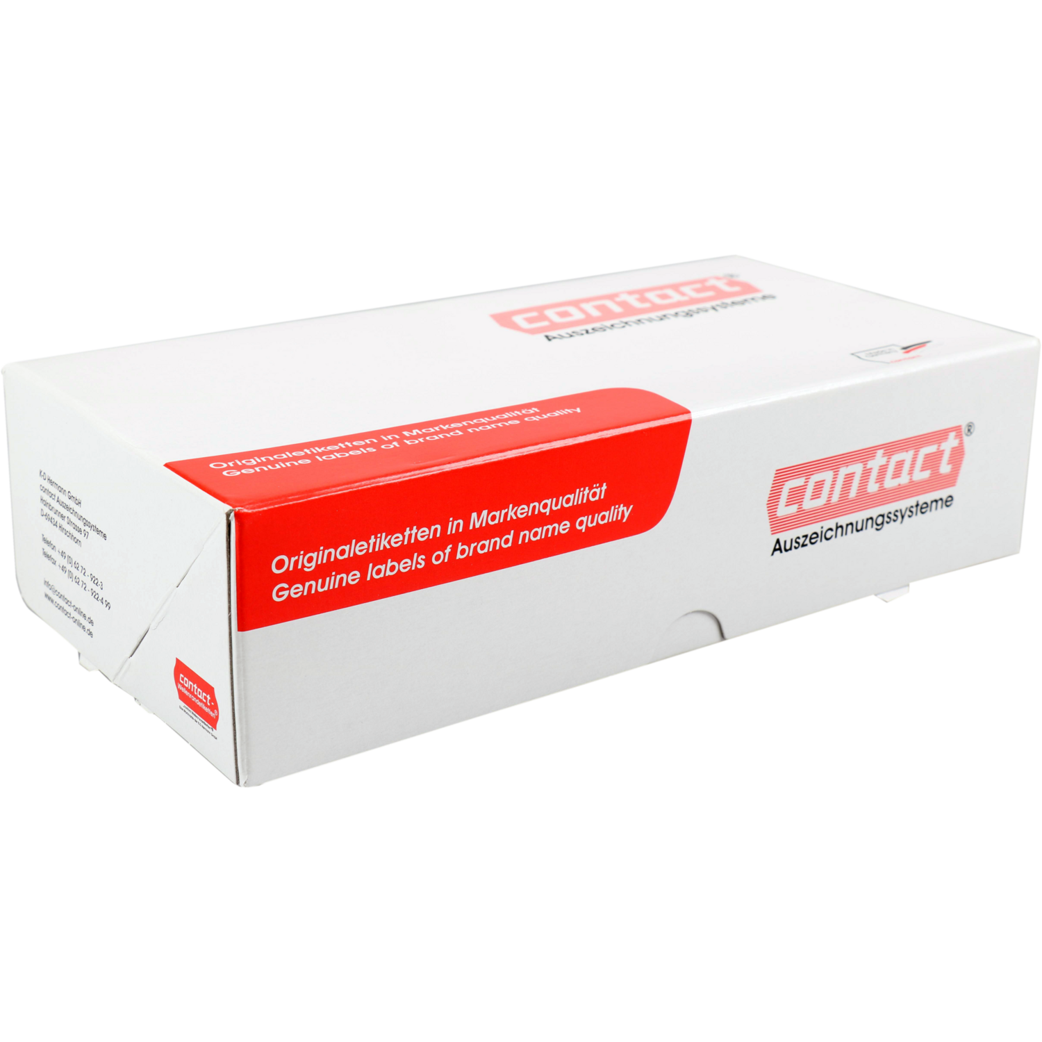 Contact Etiket, papier, permanent, 26x12mm, wit