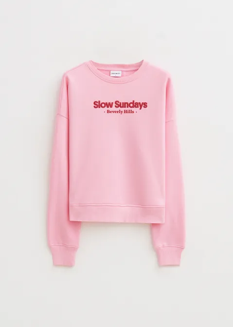 Sweater met print wellness roze (ROS)