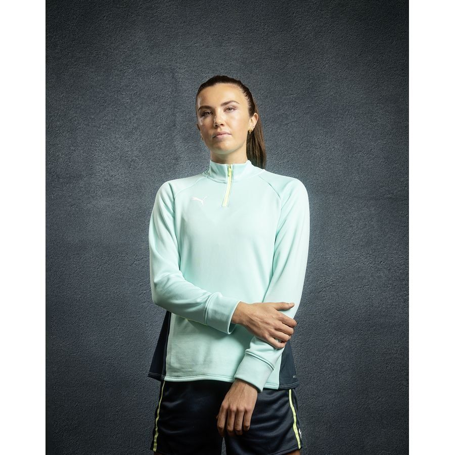 PUMA Maillot d'Entraînement IndividualBlaze Fermeture Éclair 1/4 - Bleu/Jaune Femme