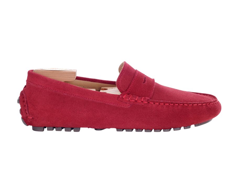 Mocassin été homme Velours Rouge Foncé - FERGUSON