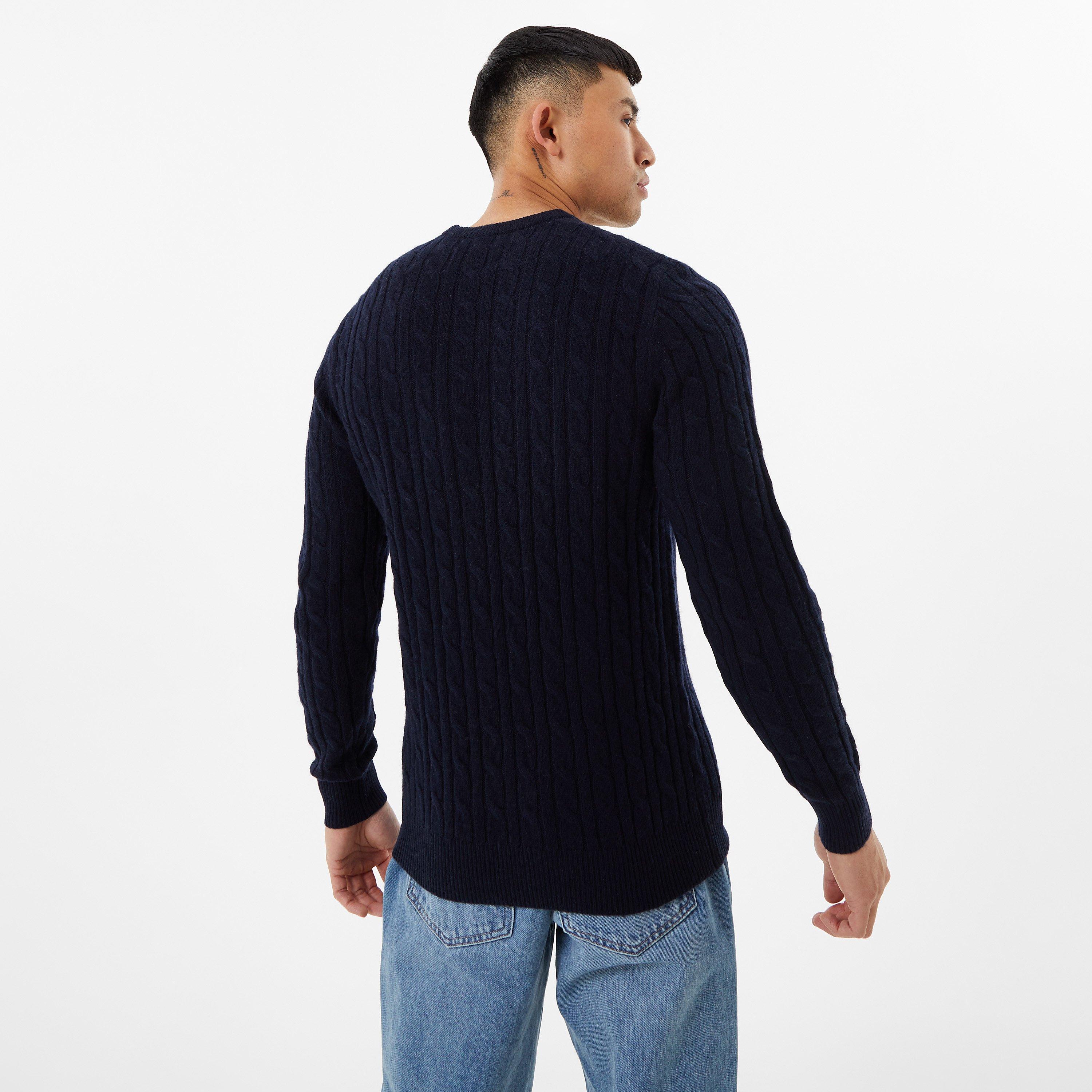 Jack Wills Marlow Merino Wool Blend Cable Knitted Jumper