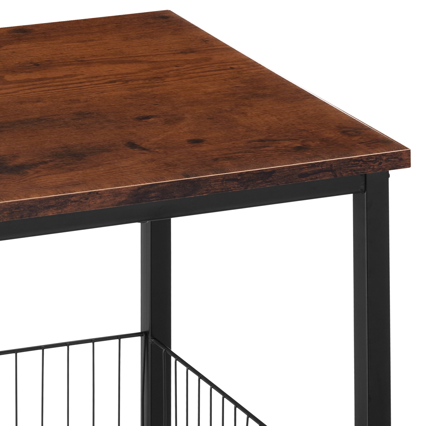 tectake® Beistelltisch, Industrial Style, mit Gitterkorb, 40 x 40 x 55,5 cm