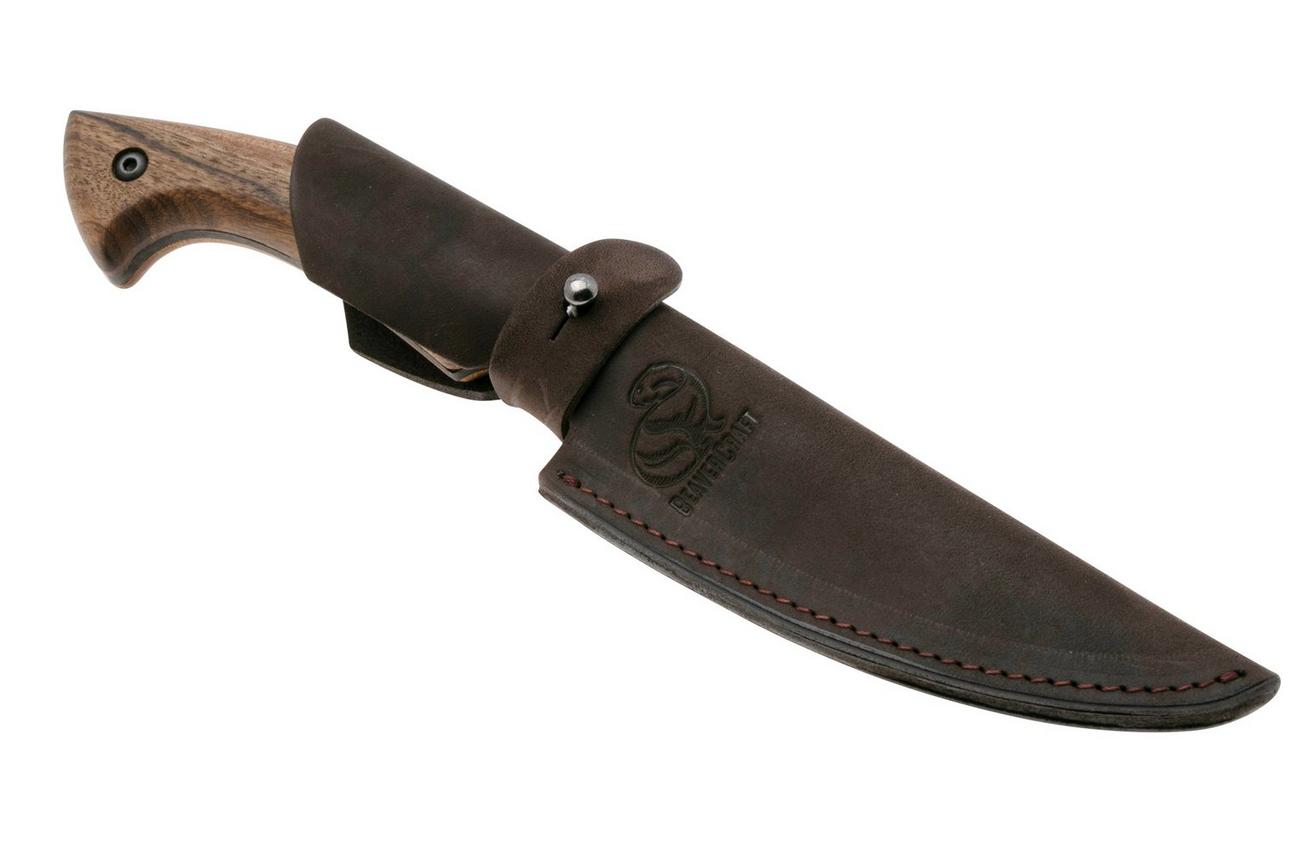 Beavercraft HGK6 Black 1066, Walnut, vaststaand mes