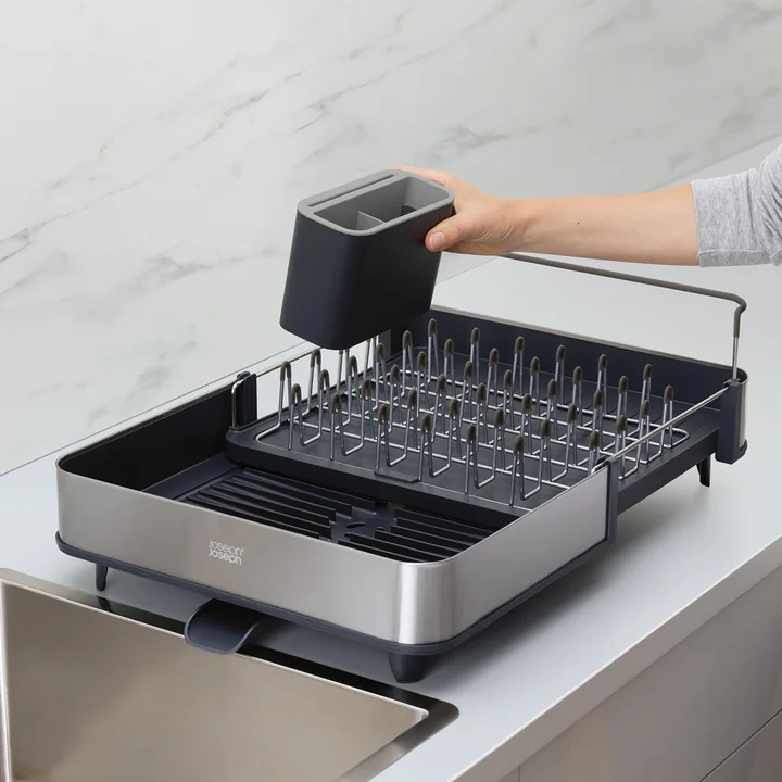 Joseph Joseph - Rethink your Sink Set, Seifenspender und Abtropfgestell, grau