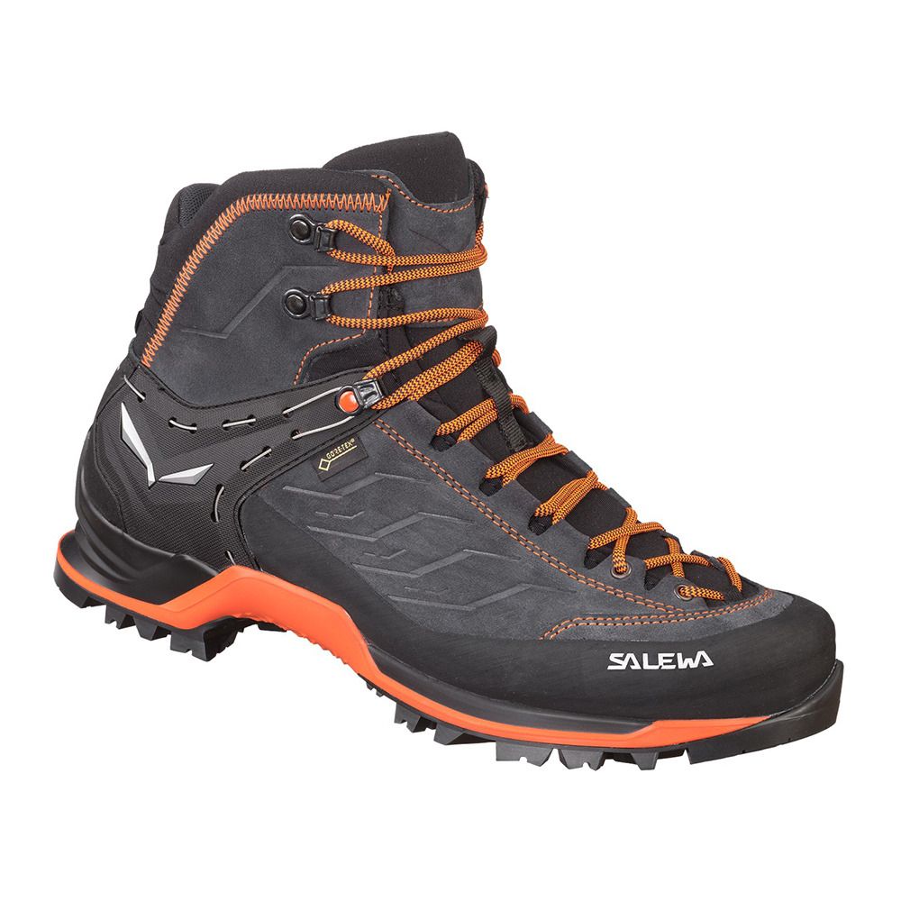 Salewa MS MTN TRAINER MID GTX - Chaussures randonné Homme asphalt/fluo orange