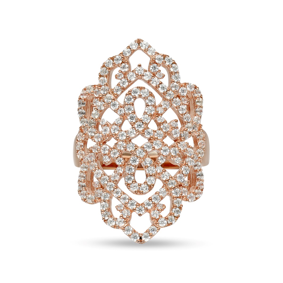 Bague Argent Volute Rose Femme