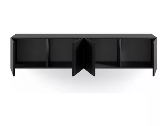 Nexa - Meuble TV suspendu 4 portes en bois L180cm - Noir