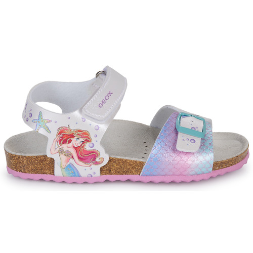 Geox - J ADRIEL GIRL - Blanc / Argenté / Rose