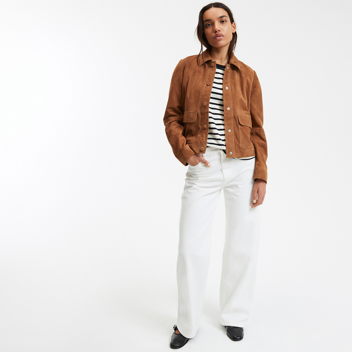 COLEÇÕES LA REDOUTE<br>Jaqueta curta de couro, Signature Abella