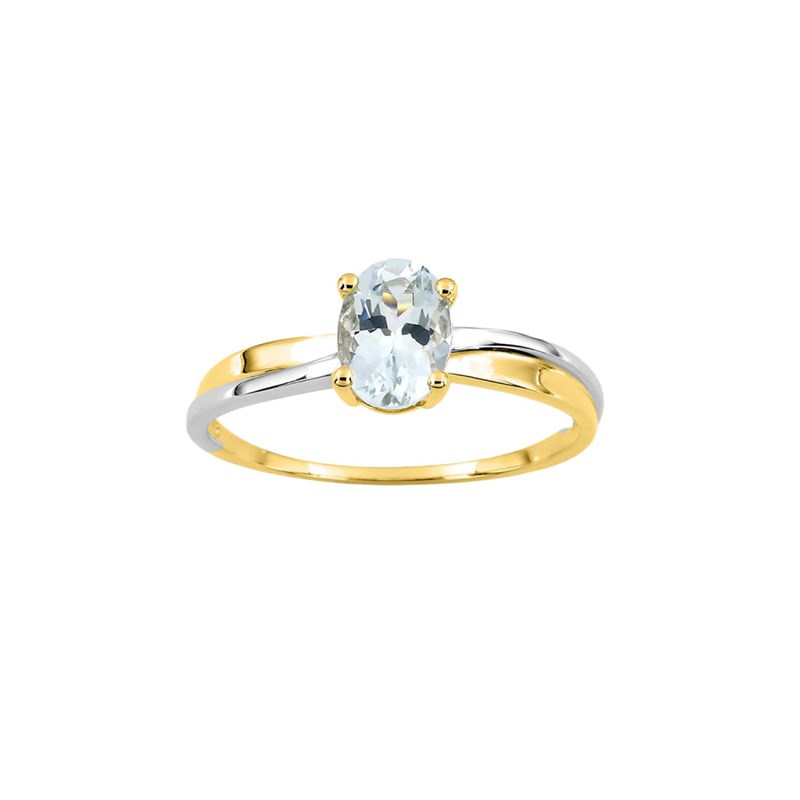 Bague Femme - aigue marine - Or 18 Carats