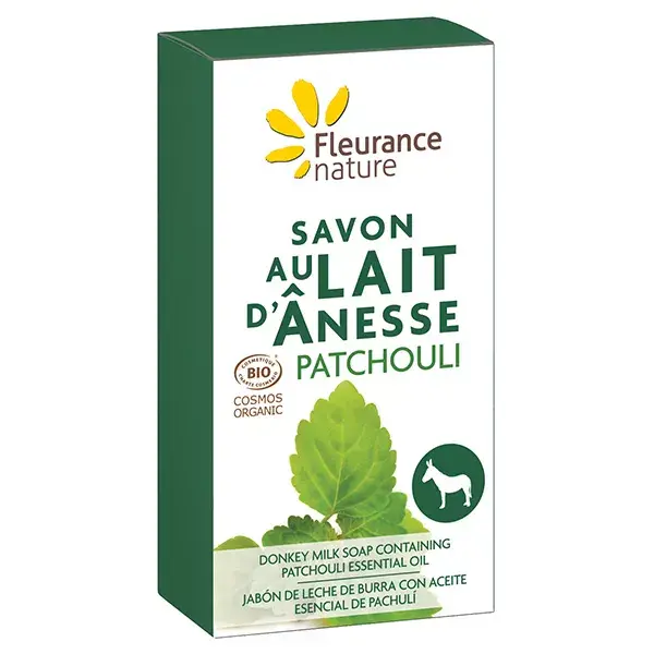 Sabonete orgânico de leite de burra com patchouli Fleurance Nature 100g