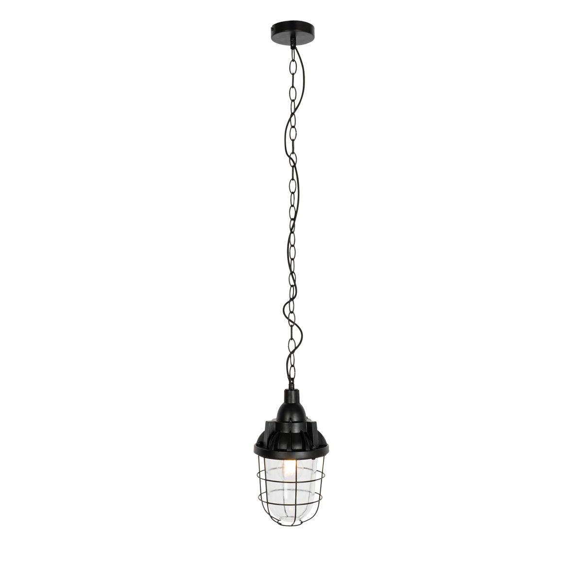 Set van 2 industriële hanglampen zwart - Cabin