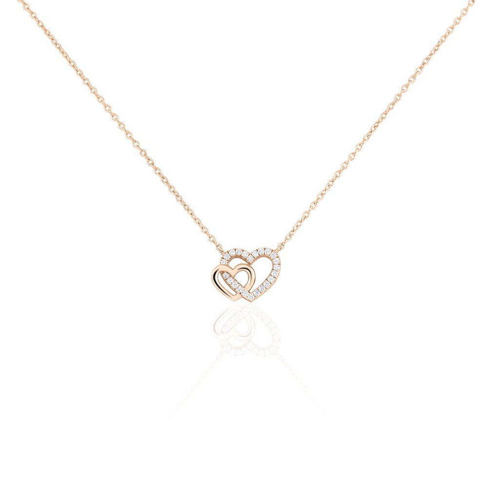Collier Donatiane Argent Rose Oxyde De Zirconium