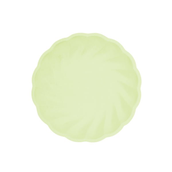 Groene Borden Rond Swirl Pastel 18,8cm 6st