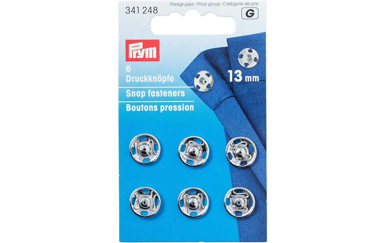 Druckknöpfe Ø 13 mm, Silber, 6 StückStylishe Annähdruckknöpf, nickelfrei