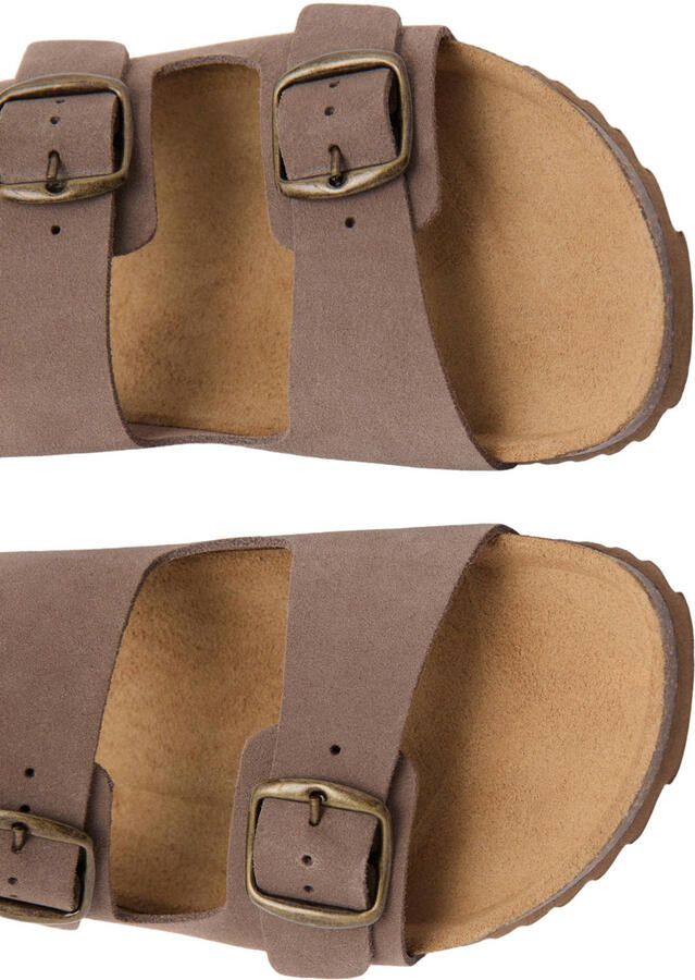 Mango Kids Tiener leren sandalen bruin