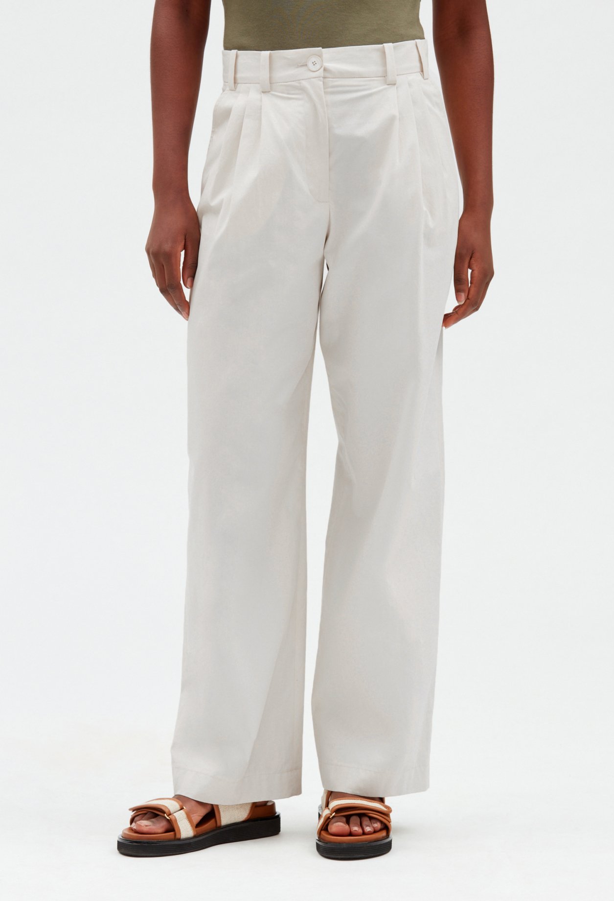 Pantalon large ivoire