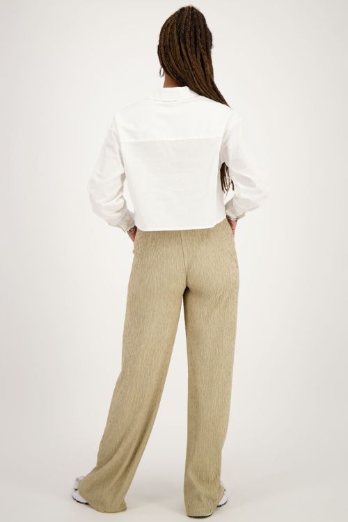 Beige pantalon met structuur
