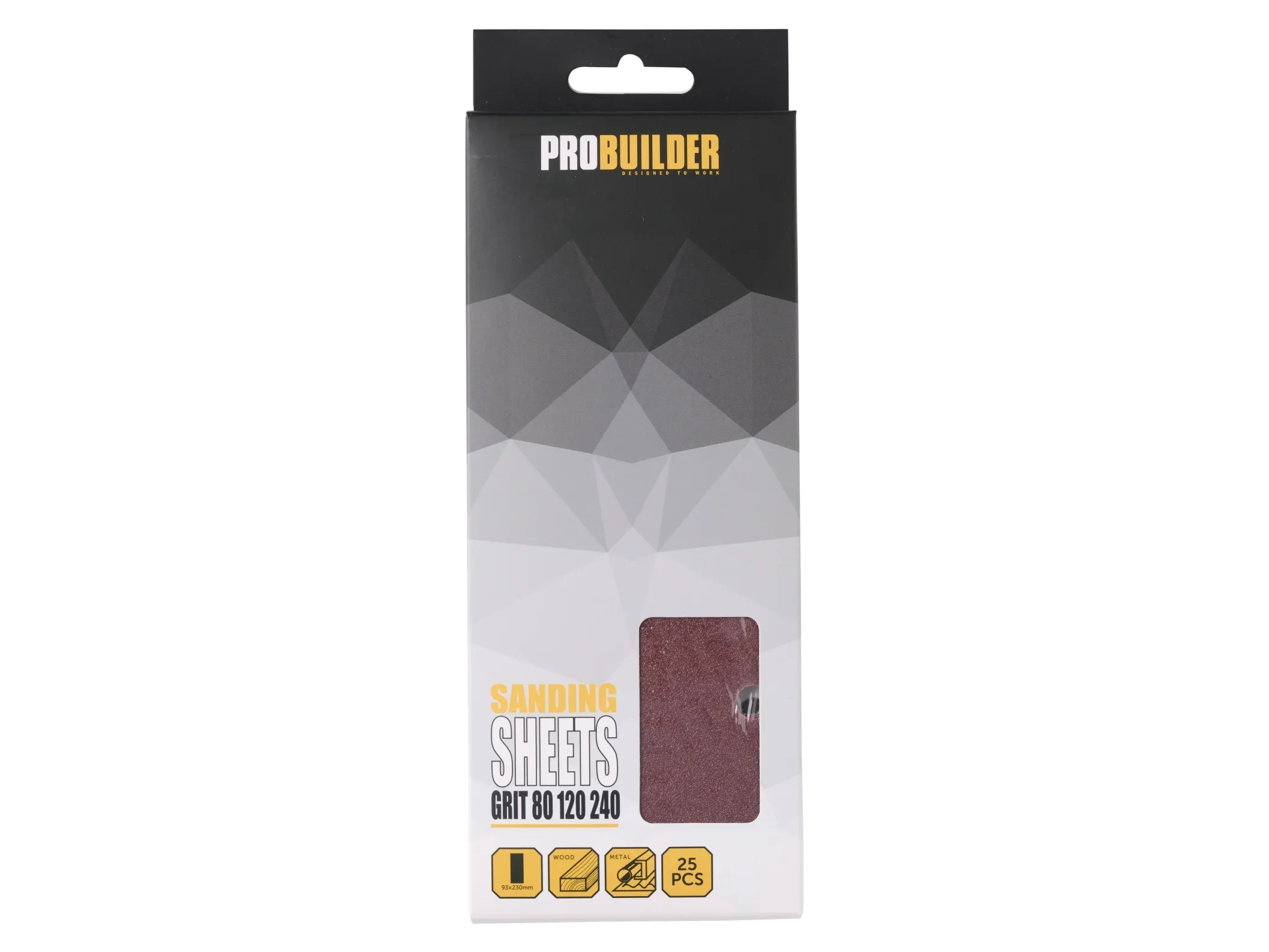PROBUILDER - SANDPAPIR T/RYSTEPUDSER ASS 25STK