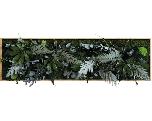 Plantenfoto jungle design, lijst eiken look, 140x40 cm
