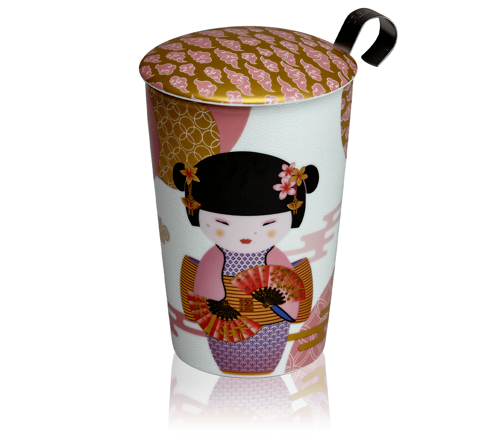 Tisani&egrave;re double paroi 25Cl-EIGENART Motif NL Geisha Rose