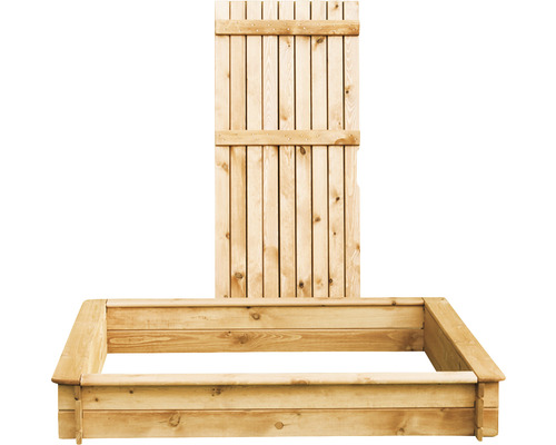 Tessa 120 zandbak met volledige afdekking, hout, 120 x 120 x 24 cm, bruin