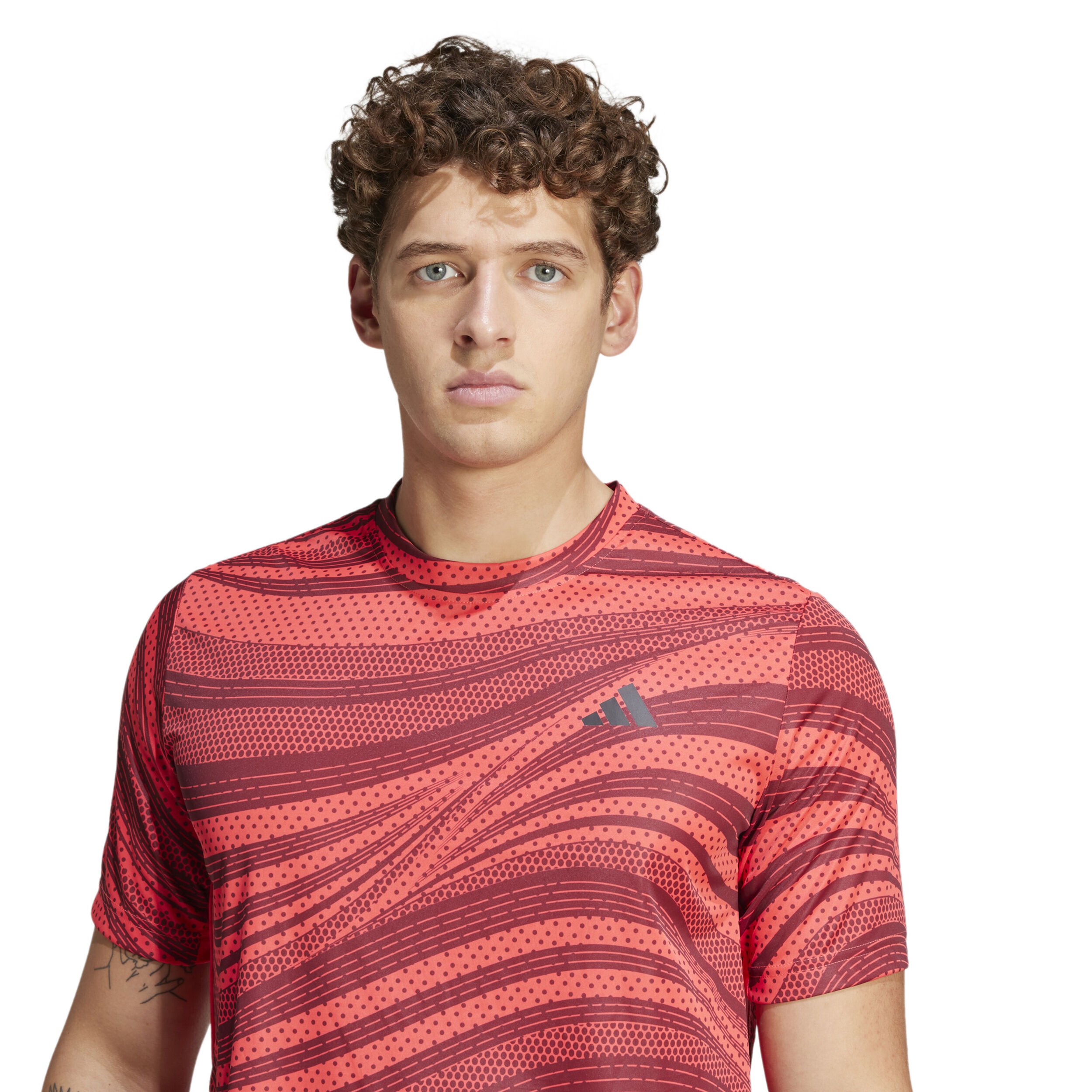 adidas Club Graphic T-shirt Hommes - Orange , Rouge