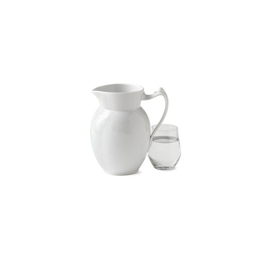Royal Copenhagen Hvid Riflet Kande, Hvid, 1,7 L