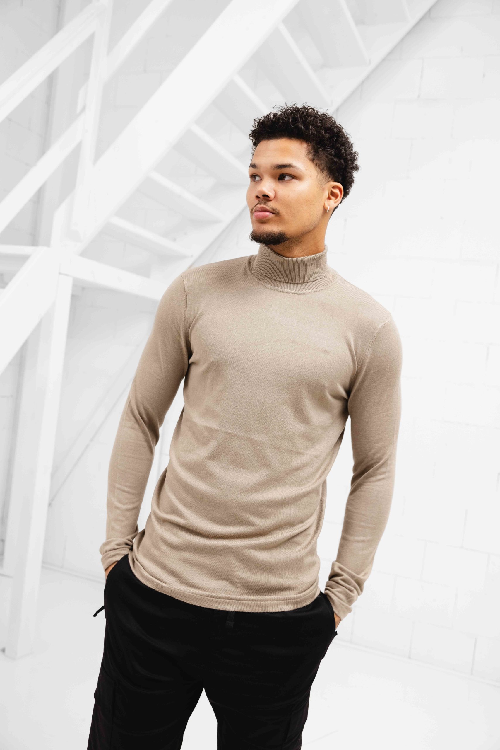 Pure Path Essential Knitwear Turtleneck Sweater Heren Grijs