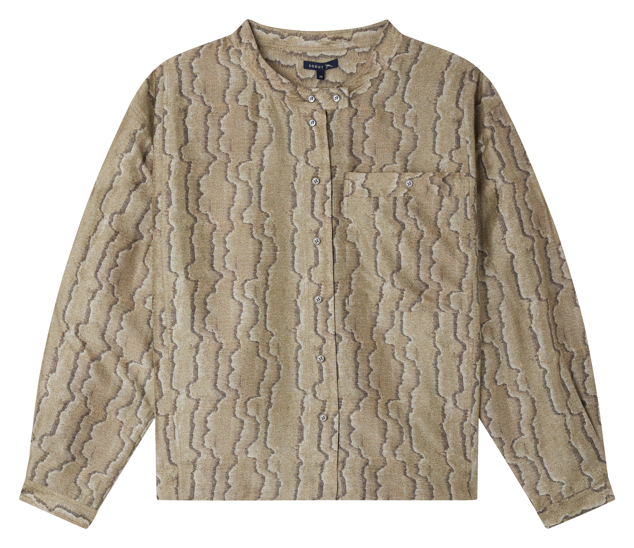 CHYPRE - Chemise col rond ample en soie | Multicolore
