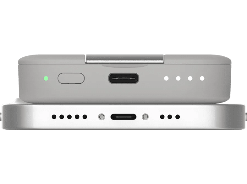 UAG Urban Armor Gear [U] - (18W) 4000mAh Lucent Power Magnetische Alu Qi Wireless MagSafe USB C Powerbank   Kickstand (1B4084313535) - Weiss