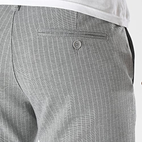 Pantalon A Rayures Mark Gris Chiné