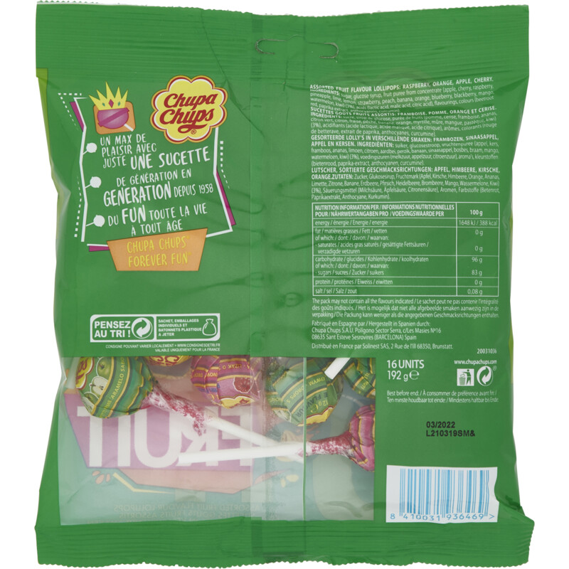 Chupa Chups Fruit lolly's