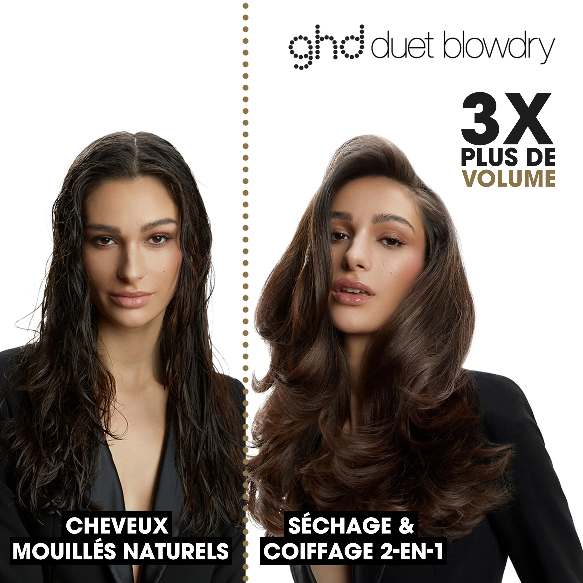 Brosse Soufflante 2-en-1 ghd Duet Blowdry |- Noir