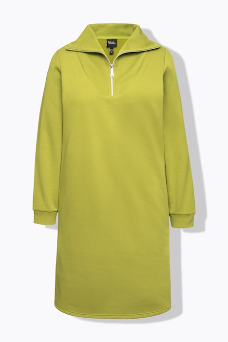 Sweatkleid, Troyerkragen, Reißverschluss, Langarm
