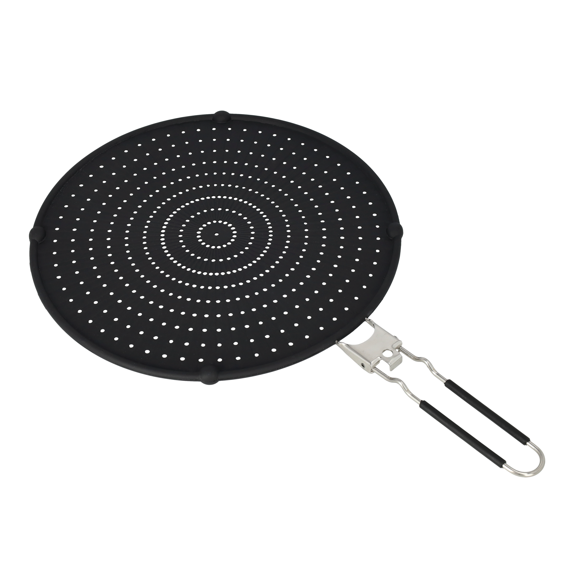 (Ø32cm) Silikon Spritzschutz Pfannen Abdeckung Universal Küchen Sieb Bratpfannen Deckel - Schwarz