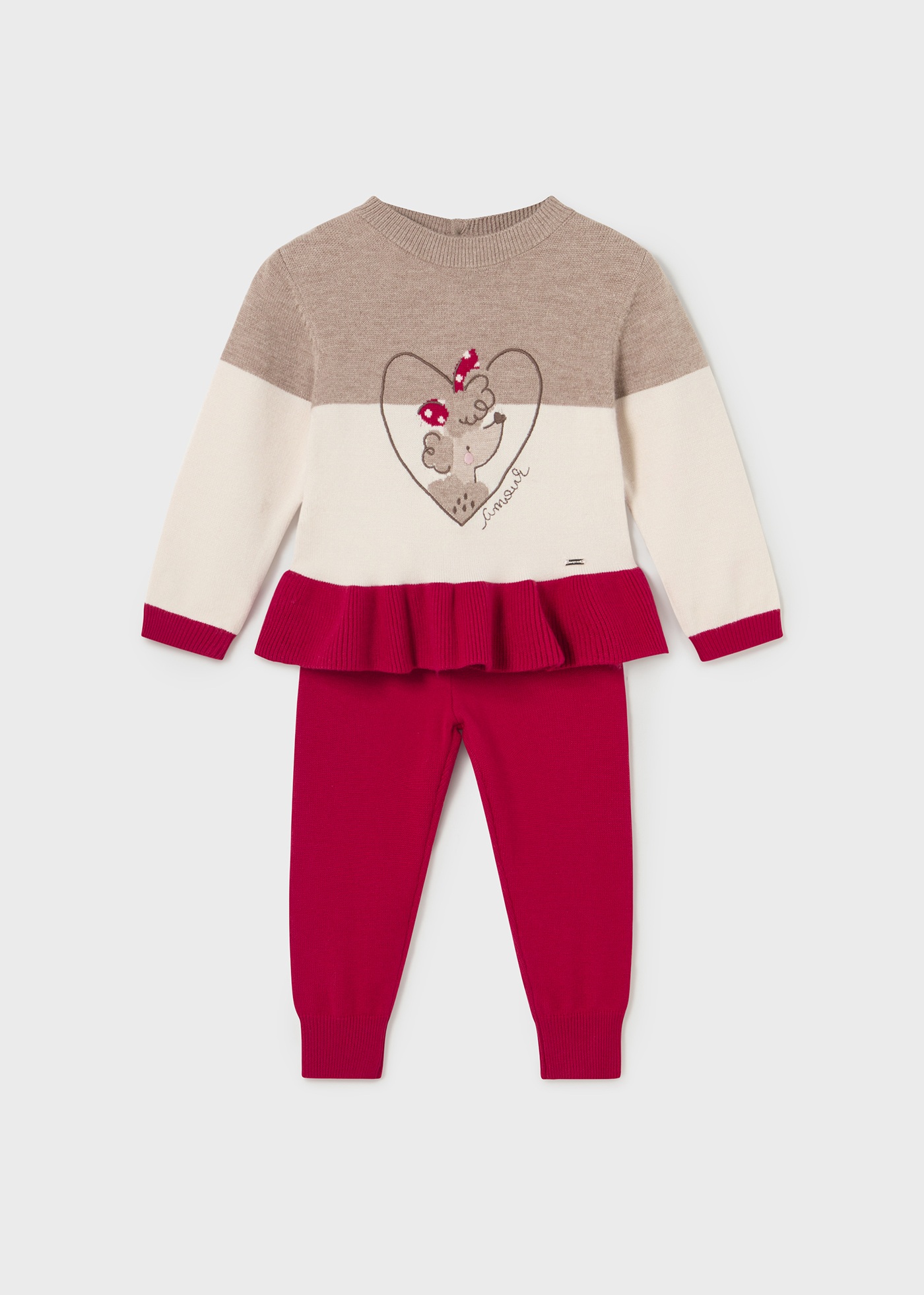 Conjunto de bebê de tricô de 2 peças