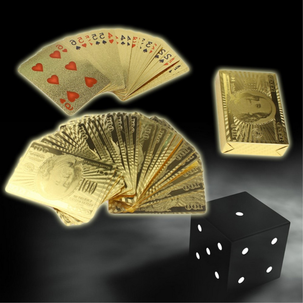 Wasserfestes Poker-Karten Deck aus Kunststoff - Gold