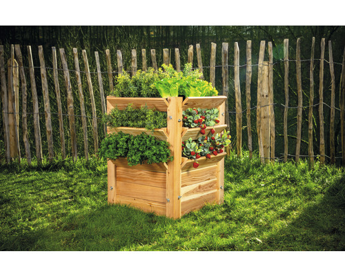 Premium verhoogde tuinbak WESTMANN maat L 65 x 65 x 73 cm naturel