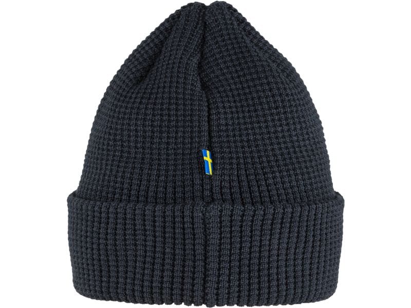 Fjällräven Mütze Tab Hat Dark Navy Strickmütze aus Recyclingmaterial