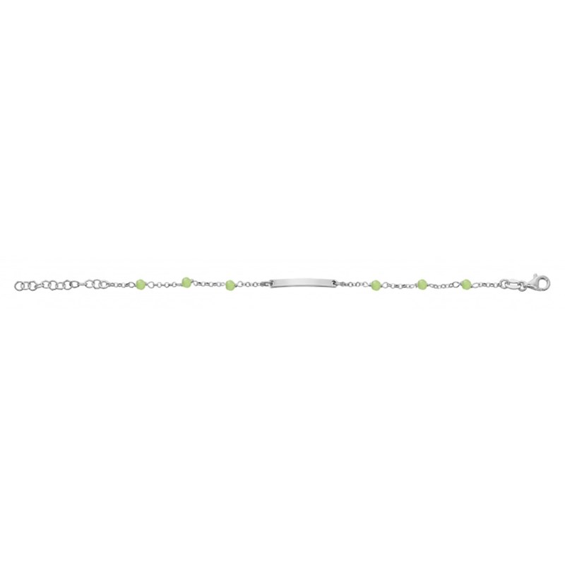 Bracelet identité enfant - Boules vertes