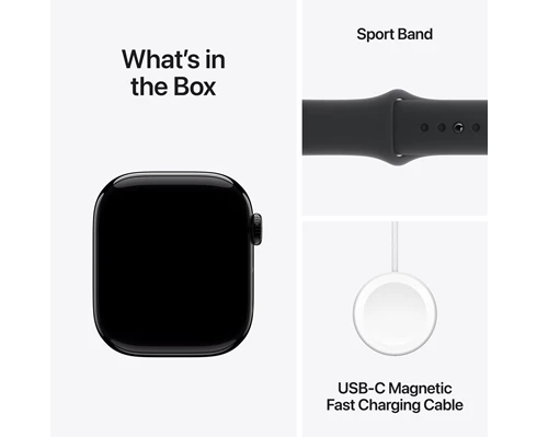 Apple Watch Series 10 GPS   Cellular 46mm Jet Black Aluminium Case with Black Sport Band - M/L