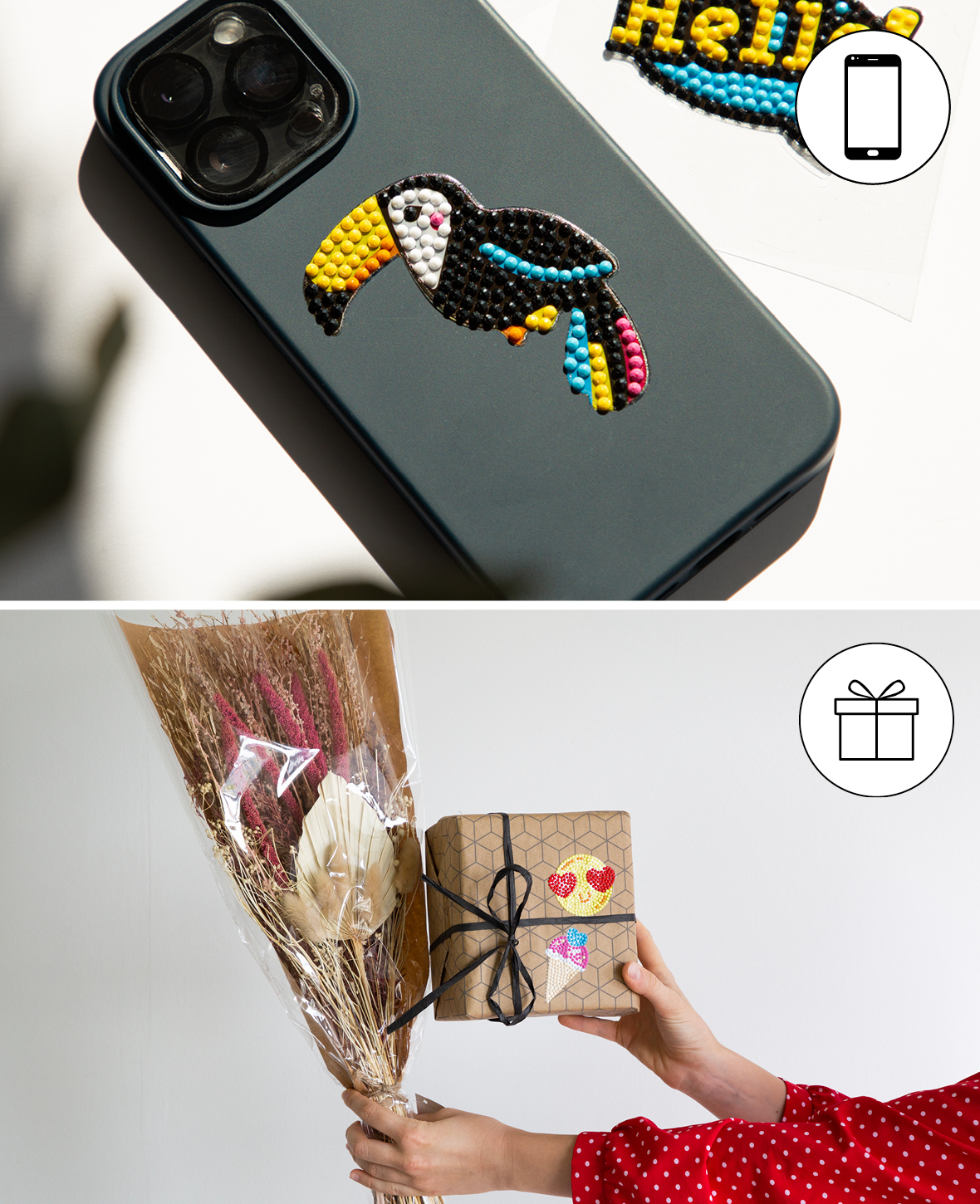 Diamond Painting Sticker DIY Tiere 3 Motive - Jungle
