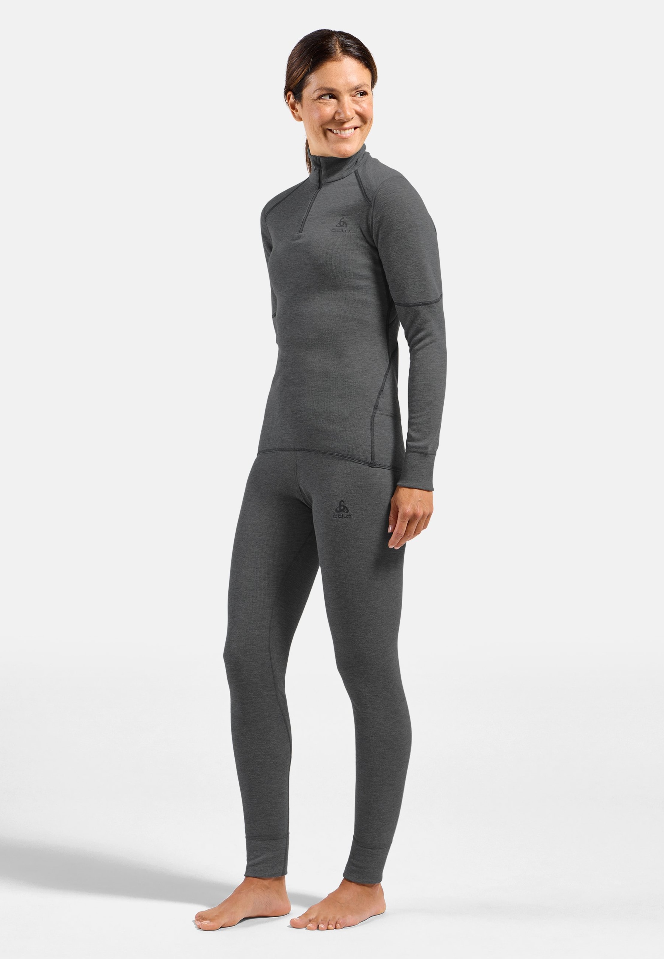 Active X-Warm Base Layer Half Zip in odlo steel grey melange