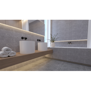 Wandtegel Brava 25 x 75 cm keramiek grijs 1,69 m²