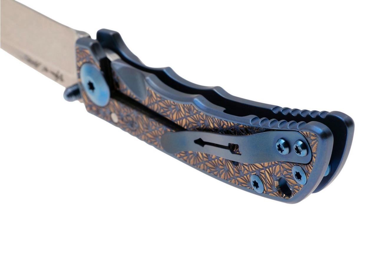 Spartan Harsey Folder 3.25 SF10SW-RG, Stonewashed CPM MagnaCut, Regal Blue/Gold Titanium zakmes