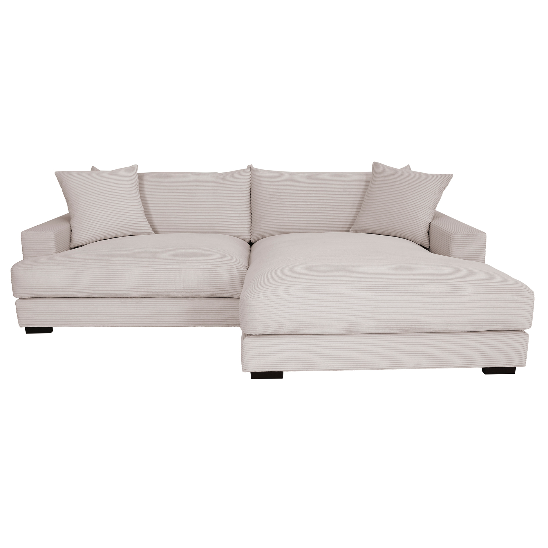 Ecksofa - dove - Cord - Recamiere rechts