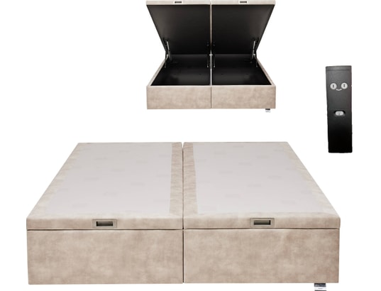 TEMPUR - Sommier 180 x 200 Premium Swift électrique 180x200 velours natur D74