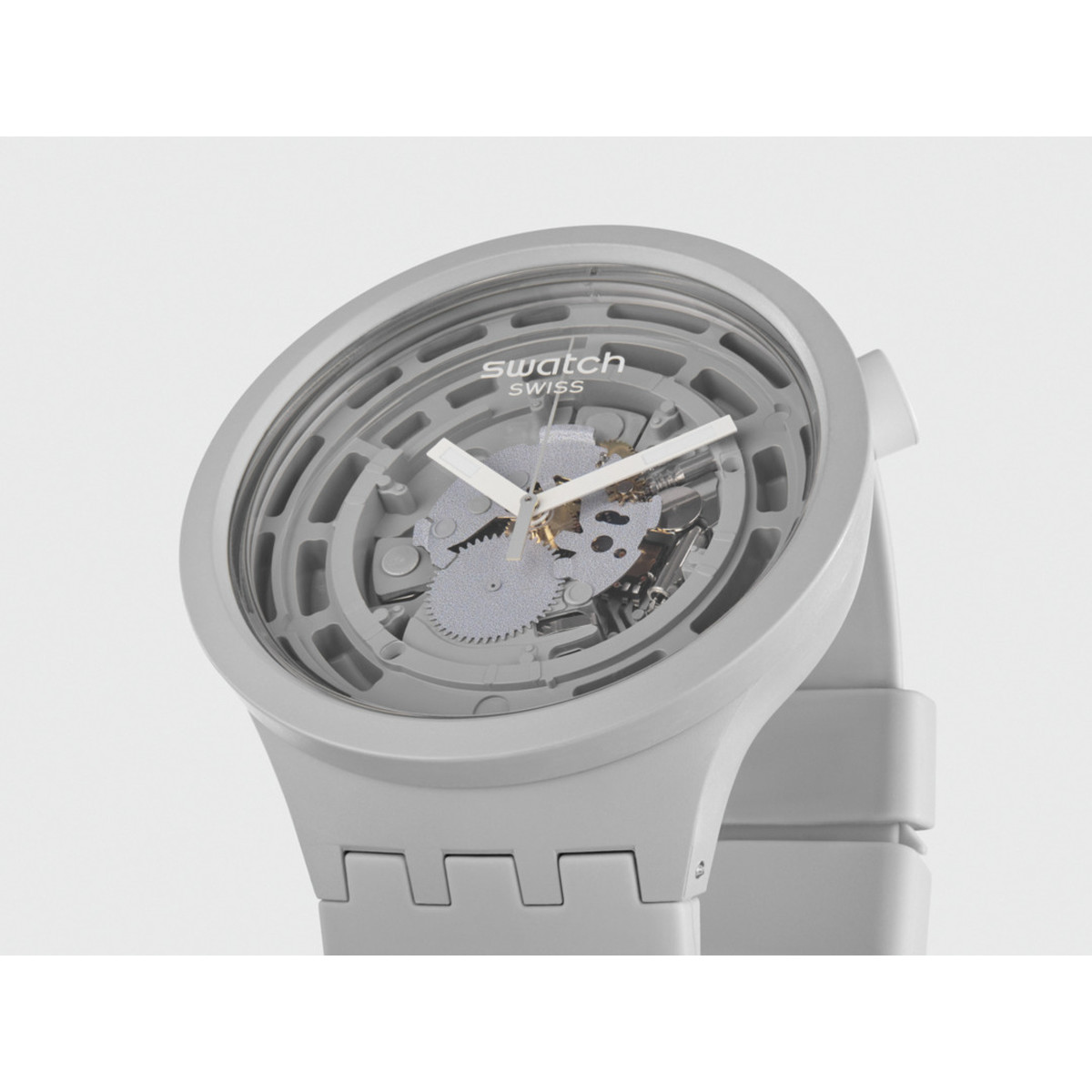 Montre Swatch mixte matériau biosourcé gris