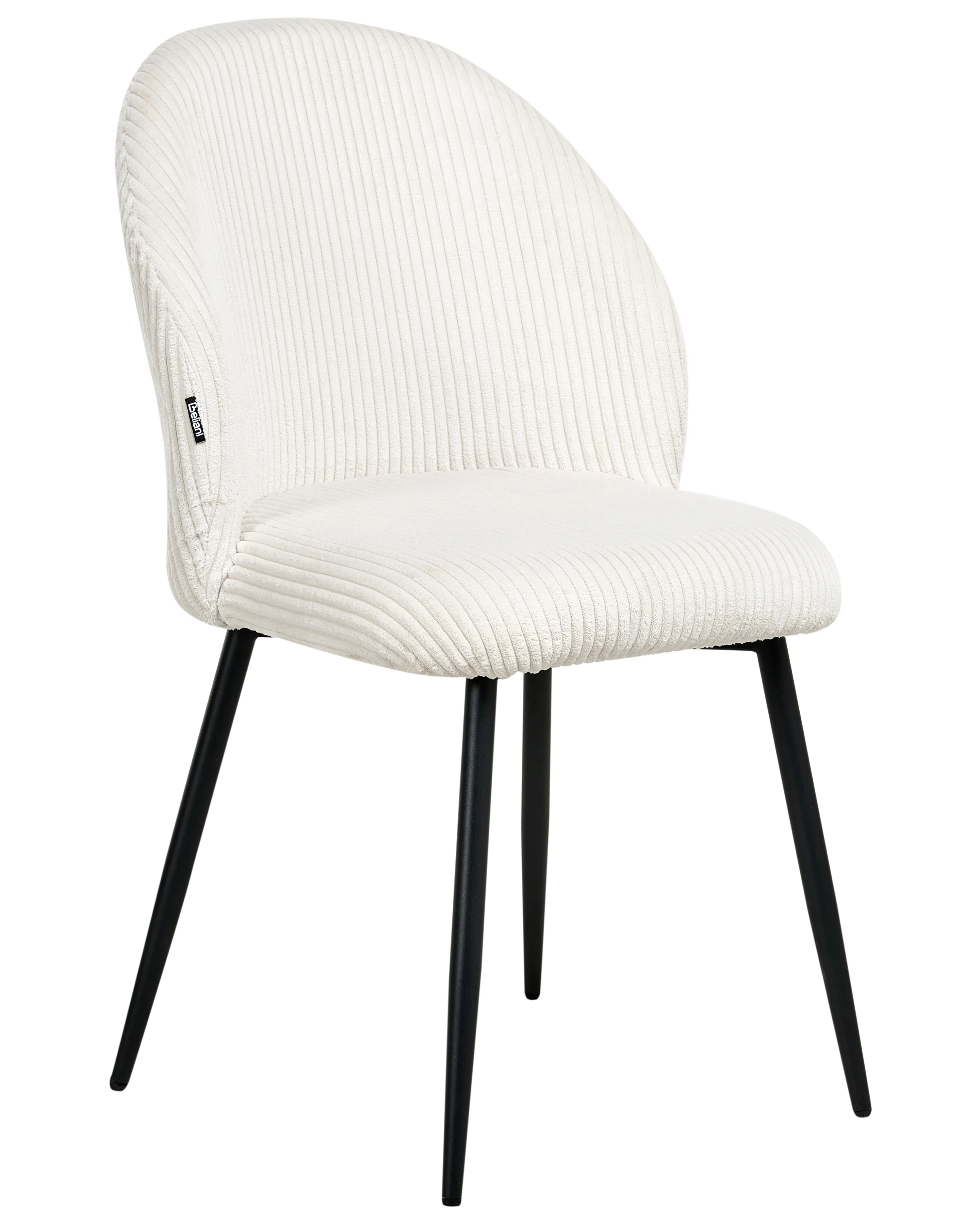 Set van 2 eetkamerstoelen ELOY Corduroy Gebroken wit
